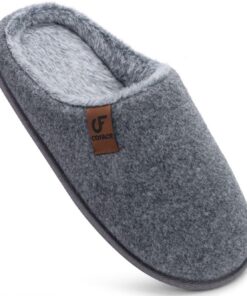 COFACE Chaussures de Maison Homme Hiver Chaussons Chauds en Mousse à Mémoire de Forme Gris Taille 43 COFACE Pantoufles