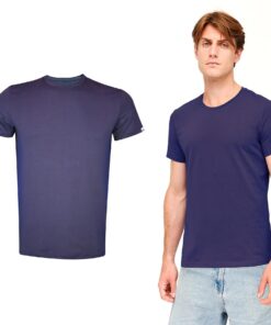 T-shirts DOUBLE M Col Rond Hommes Basiques Manches Courtes Coton Spandex Coupe Moyenne Décontracté Tailles X-XXL Couleur