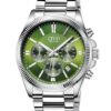 Montre CIVO Homme Chronographe Argent Acier Inoxydable Étanche Date Quartz