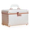 Urecity Casse-Crème Rigide pour Femmes, Mallette de Rangement pour Maquillage (M, Rose Blanc) - Idéale pour Voyage et Da