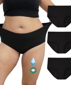 Culottes menstruelles INNERSY pour homme, grande taille, haut flux, coton lavable, lot de 3, sans odeur, conforme aux no