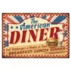 GLOBLELAND Plaque en Métal Style Diner Américain Vintage pour Salon et Cuisine