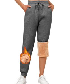 RITOSTA Pantalon Polaire Chaud Femme Hiver Coton Pantalon de Sport Femmes Jogging Doublé Polaire Pantalon Femme Taille E