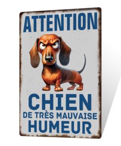 Plaque murale Putuo Decor en Métal Aluminium, Citations et Animaux Humoristiques pour Chien