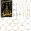 Hifot Calendrier de l'avent bijoux 2024 Femmes Enfants Boucles d'oreilles Bracelets 24 Surprises Cadeaux de Noël Épouse