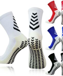 FeiOne Lot de 4 paires de chaussettes de football antidérapantes pour homme - Chaussettes de football antidérapantes idé