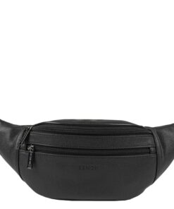 BEMON Banane en Cuir grainé pour Homme Enzo - Grande Capacité - Idéal pour Voyage - Hautement Pratique - 14 x 34 x 7 cm