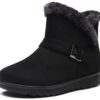 Chaussures de marche Vunavueya Bottes D'Hiver en Cuir pour Femmes Courtes avec Doublure Chaud Fourrure 35-41.5 pour Occa