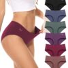 PULIOU Culotte Femme Coton, Slip Femme Coton, Comfortable en Panties sous-vêtements Femme, Lot de 6, Taille XS-XXL