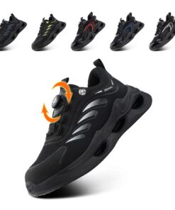 Chaussures de Sécurité Acier Embout Protection Hommes Femmes Légères Antidérapantes Noir Bleu 37-47 EU Chaussures de T