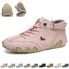 BXCZEDW Chaussures orthopédiques confortables et chaude pour homme et femme - En cuir - Doublure polaire - Parfaite pour
