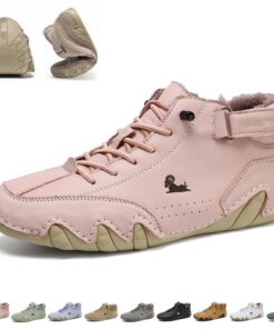 BXCZEDW Chaussures orthopédiques confortables et chaude pour homme et femme - En cuir - Doublure polaire - Parfaite pour