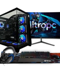 NitroPC Pack Nitro Plus noir | PC de jeu complet Intel i9 12900K 32Go RAM, RTX 5070 12Go, M.2 2To | Moniteur incurvé 27"