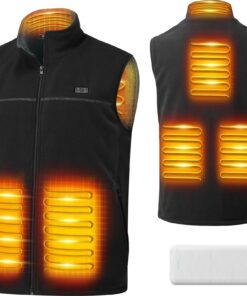 Veste Chauffante Micro-polaire Homme Femme - Chauffage 6 Zones & 3 Niveaux - Alimentation USB Powerbank 10000mAh - Machi