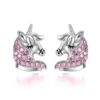 Boucles d'oreilles Licorne en Argent Sterling 925 bijoux pour Filles Enfants, Cadeaux d'anniversaire en Or pour Licorne