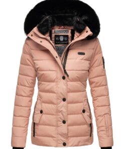 Veste d'hiver matelassée Navahoo B846 - Pour femme - Avec capuche et col en fourrure - Idéale pour le froid - Taille M -