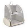 Sac à dos de transport pour chien blanc, ventilé et design respirant pour voyages et randonnées, convient aux chiens pes