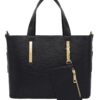 CRAZYCHIC Sac à Main Cabas Cuir PU Femme - Sac Porté Epaule Grande Taille Capacité Moyenne Sac Ville Classique Mode Chic