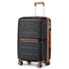 Valise British Traveller Moyenne Noir 69 Liters TSA Guillotinable 4 Roulettes