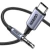 UGREEN 1M Câble USB C Jack |5mm Gris Compatible iPhone 17 Pro Max Air 16 iPad Galaxy Adaptateur Casque Audio