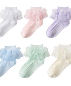 Chaussettes Jupsk Dentelle pour Filles en Coton Multicolores 1-9 ans École à la Cheville
