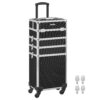 SONGMICS Valise de Maquillage Professionnel 4-en-1 pour Voyages, Manucure et Coiffure, Mallette Cosmétique Verrouillable