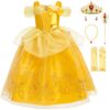 KANDEMY Robe de Princesse Belle KANDEMY Fille Cosplay Anniversaire Fête Noël Partie Carnaval Jaune 110