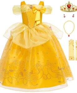 KANDEMY Robe de Princesse Belle KANDEMY Fille Cosplay Anniversaire Fête Noël Partie Carnaval Jaune 110