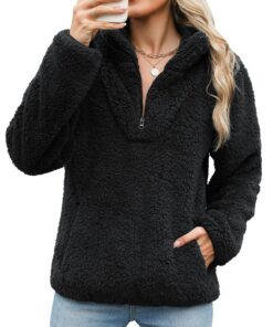 RITOSTA Sweat Manches Longues Élégant Casual Hiver Polaire avec Poche
