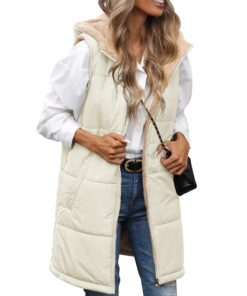 RITOSTA Polaire Femmes Gilet Long Réversible Chaud avec Poches Global Recycled Standard