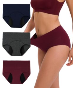 Culottes menstruelles absorbantes INNERSY Femme Coton Taille Haute Post-Accouchement Lot de 3 OEKO-TEX