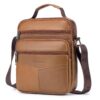 Sac à bandoulière SpaHER homme en cuir véritable Marron pour business et voyage
