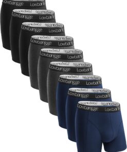 Premium Boxer Lowbangge Homme Coton Lot de 9 Coupes Confortable Technologie d'Ajustement Parfait OEKO-TEX STANDARD 100