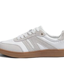 Baskets classiques retro Lucky Step pour femme - chaussures antidérapantes en cuir véritables - idéales pour le tennis,