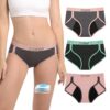 Carer Lot de 3 Sous-vêtements Menstruels Culottes Absorption Rapide Multicolore pour Flux Abondant OEKO-TEX STANDARD 100