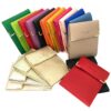Charmoni étui Pochette Porte chéquier en Cuir Vachette - 3 Plis - 3 emplacements Carte bancaire - Talon à Gauche - Compa
