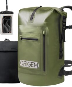 Sac à Dos Étanche Origem pour Kayak et Pêche, Rembourré et Imperméable 35L/55L/85L, Sacoche pour Ordinateur Portable