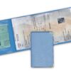Porte-cartes Bleu Ciel Grise 4 Volets Métallisé Fabriqué en France Élégant & Résistant