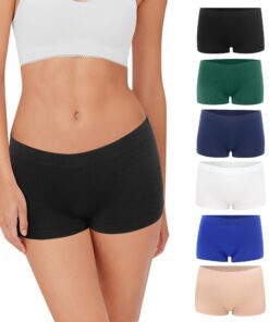 Lakpoau Boxer Femme Shorts Sans Couture Lot de 6 pour Femmes en Seams-Free Culottes Fonctionnelle Élégant Culotte Femmes