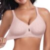 Soutien-gorge Ganado sans coutures doux et confortable pour femme - Col en V profond - Bords ondulés - Push-up - Sans ar