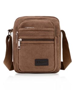 Sac à bandoulière FuninCrea décontracté en toile pour homme - Multi poches - Bandoulière réversible pour le sport, les v