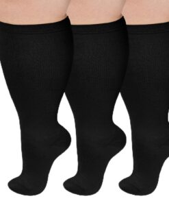 Chaussettes de compression 20-30 mmHg homme/femme, grande taille, entorse de la cheville, sport, voyage en avion, grosse