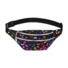 Sac banane holographique résistant à l'eau pour le sport, noir, 1L, sac banane avec ceinture réglable et poches multiple