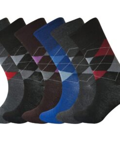 QZ FASHION Rich Cotton Mens Diabetic Antibacterial Socks - Colorful - UK Size 6-11 | Comfortable & Breathable | Perfect
