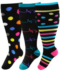 Chaussettes de Contention Grande Taille PUTUO: Sport, Voyage en Avion, Grossesse - Gros Mollet pour Femme et Hommes - 3