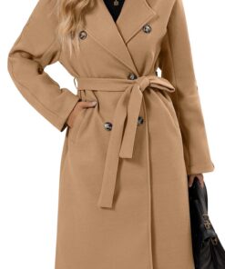 Maeau Manteau Long en Tweed Élégant Femmes Automne Hiver Chaud Décontracté Blazer Long Maeau Manteau Long Doublé en Tw