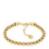 Tommy Hilfiger Bijoux Plaqué Or 23K pour Femme : Bracelet et Collier en Acier Inoxydable