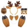 Hifot Déguisement Renne Adultes Enfants pour Halloween Noël Carnaval Cosplay Thème Fête