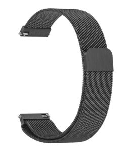 bracelet de montre métal pour homme et femme noir 22mm avec aimant