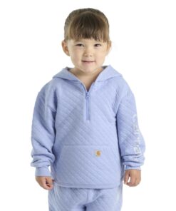 Sweatshirt Enfant Capuche Doudoune pour Bébé et Tout-Petit Half-Zip Coupe Vent Doux et Confortable